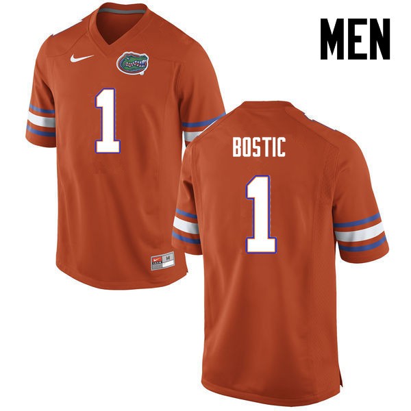 Florida Gators Men #1 Jonathan Bostic College Football Jersey Orange